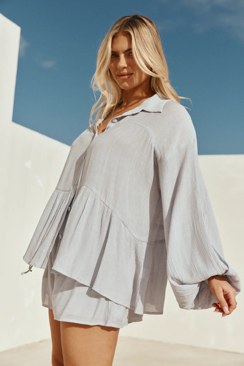 SAMPLE-Huxley Top - Blue