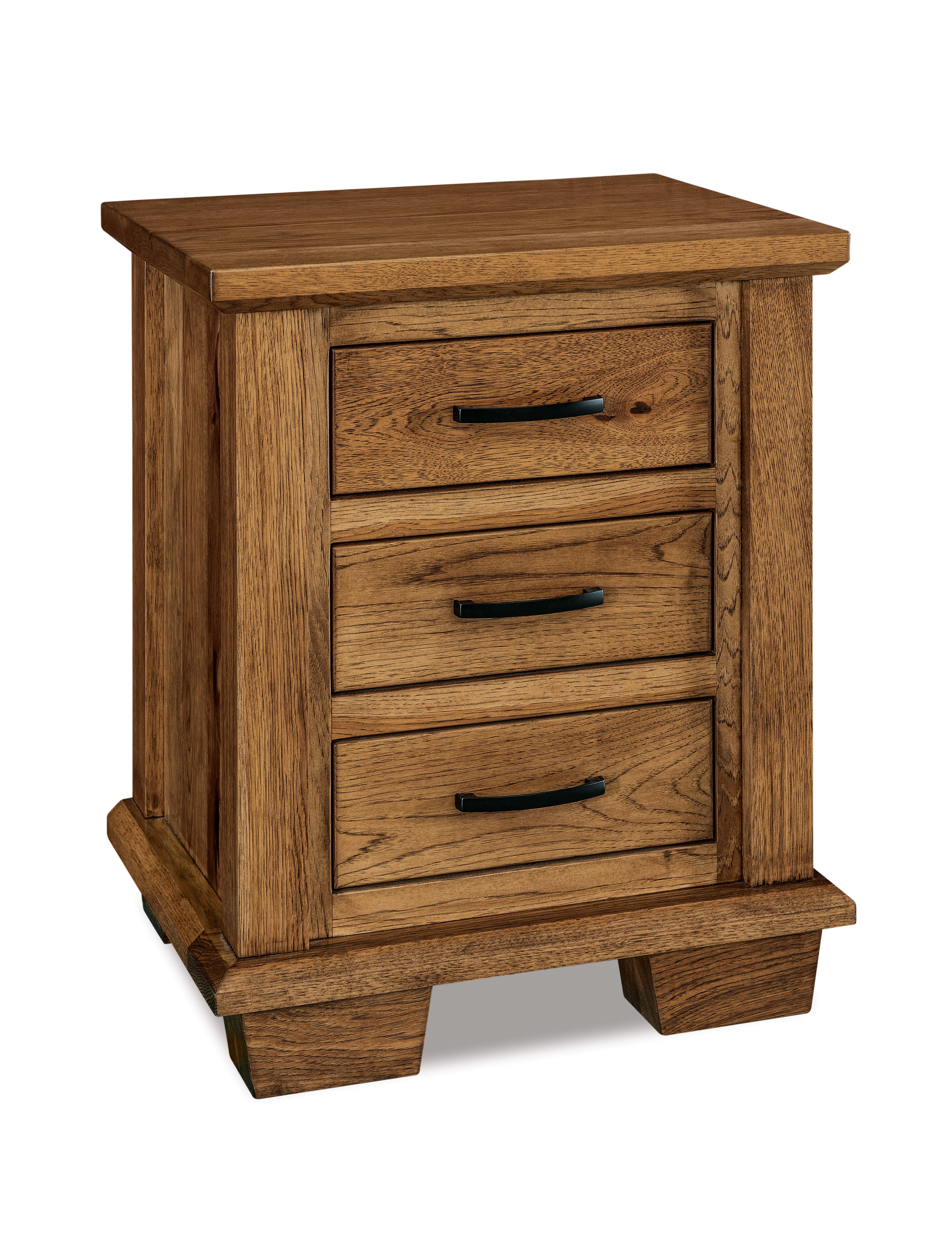 Amish Burlington Three Drawer Nightstand