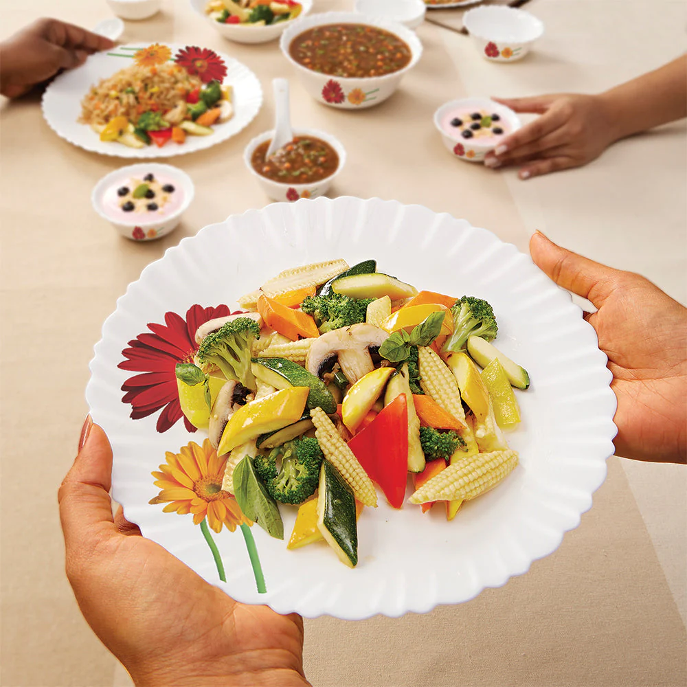 Larah by Borosil Zinnia Dinner Set, 66 pc