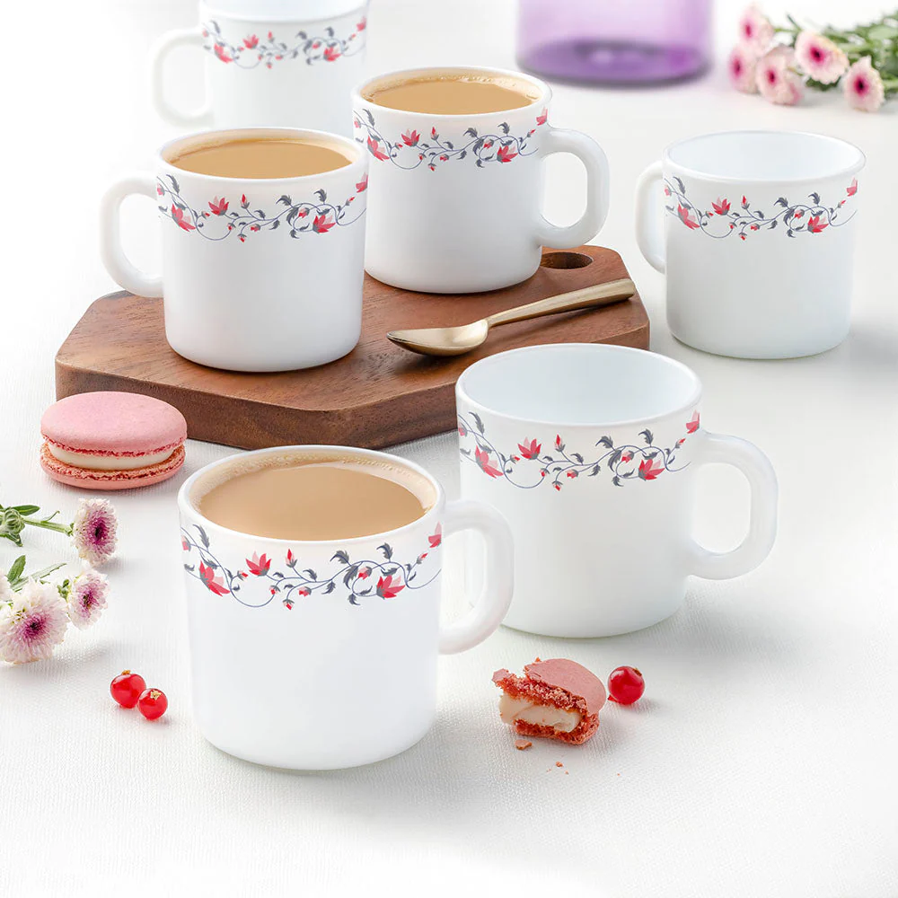 Larah by Borosil Pentas Mug Set, 180ml x 6