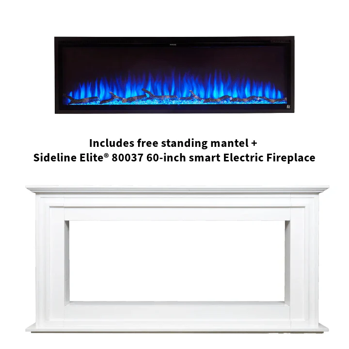 Sideline Elite 60 Inch Smart Electric Fireplace with Encase Surround Mantel