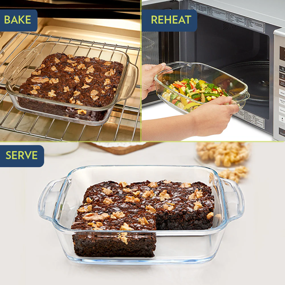 Borosil Deep Rectangular Dish, 1.5L