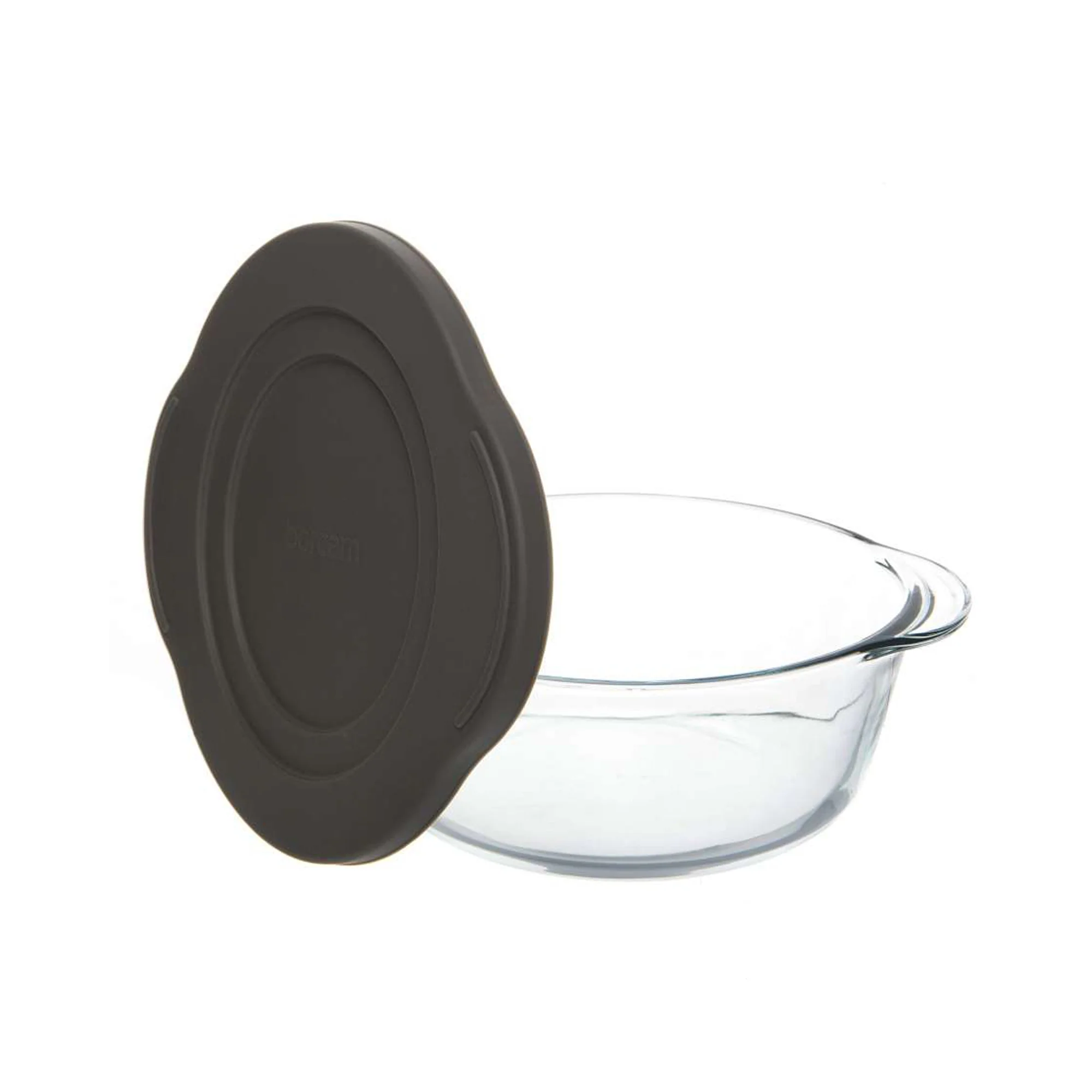 Borcam 840ml Round Casserole with Lid Clear