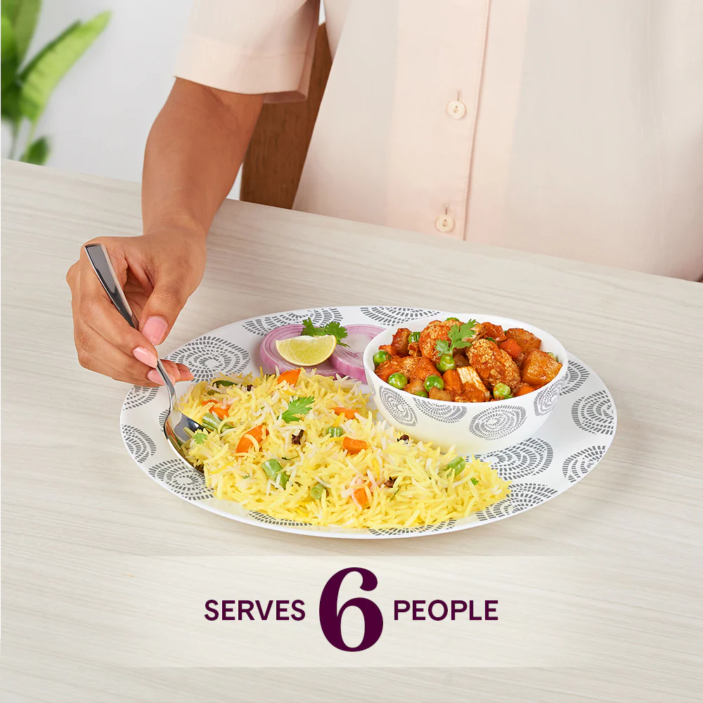 Larah by Borosil Moonbeam Dinner Set, 27 pc