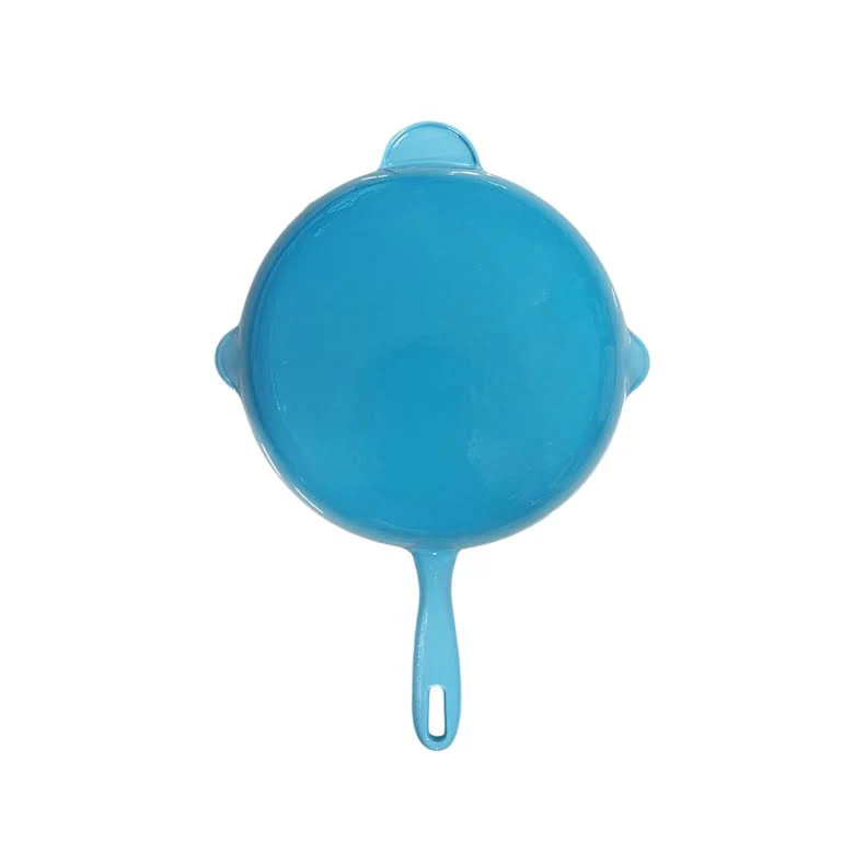 Aqua Enamel Cast Iron Frying Pan Blue