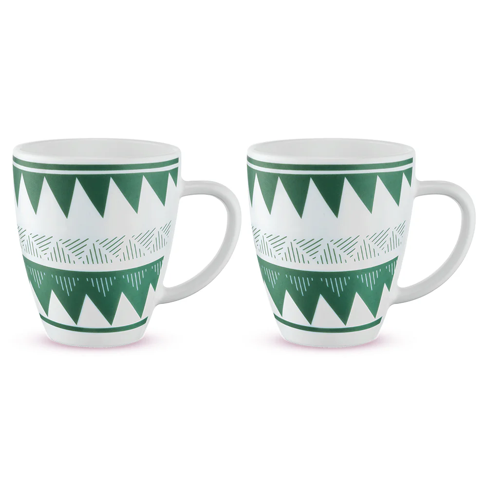 Larah by Borosil Tri Wave Mug Set, 400ml x 2