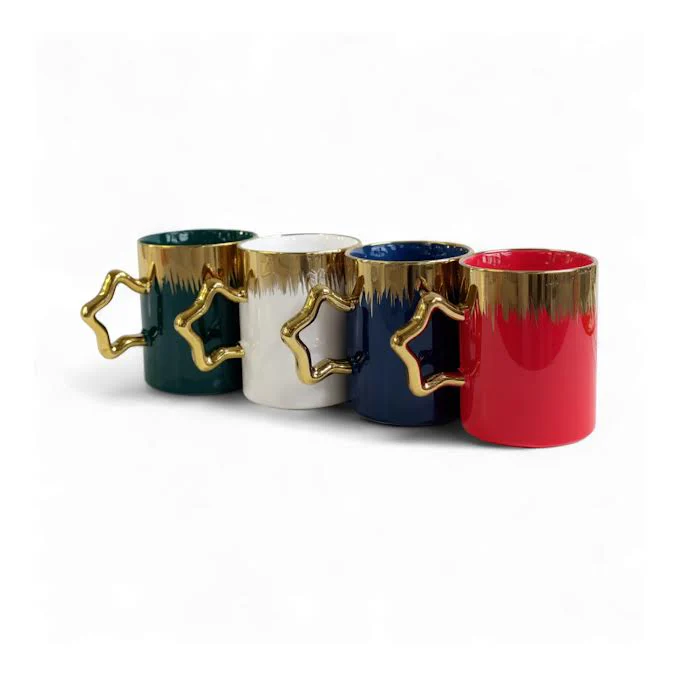 5 Piece Mug Set & Stand Multicoloured