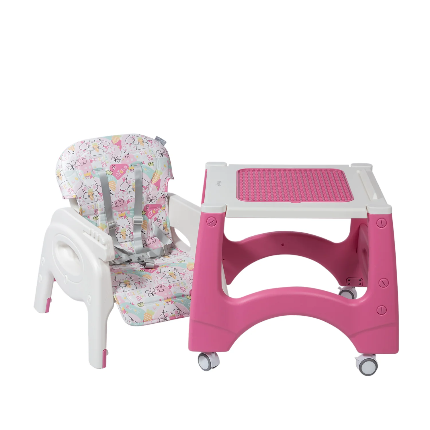 SILLA DE COMER LARA -EB645-1 ROSADO CONEJOS EBABY