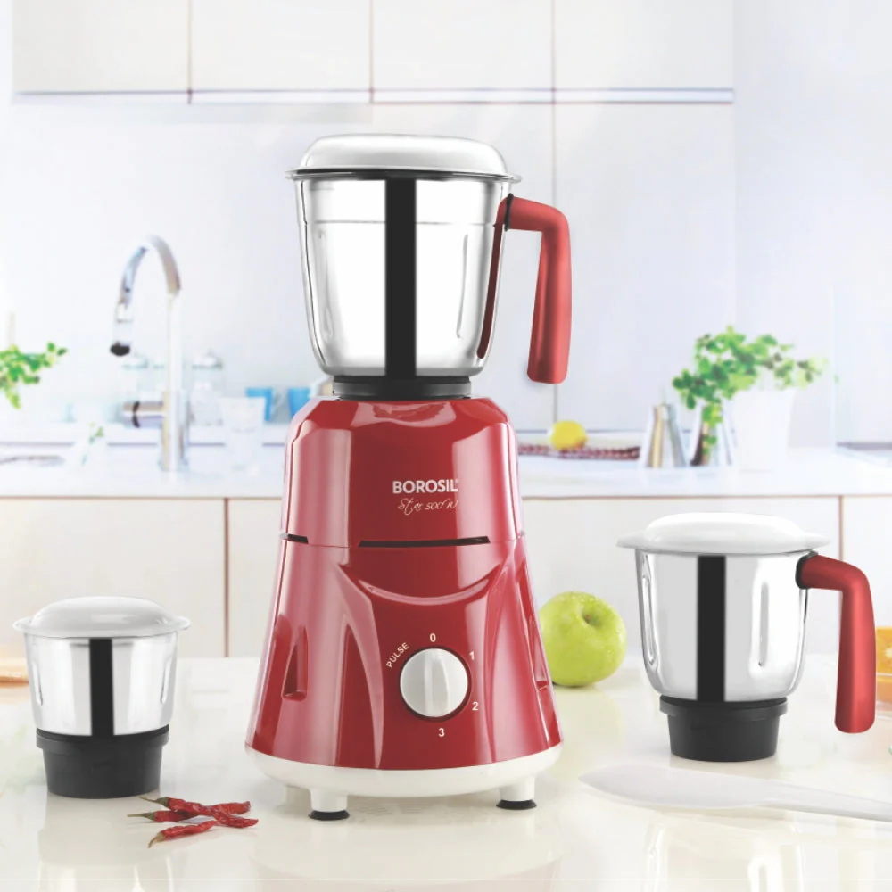 Borosil Star Mixer Grinder-Maroon