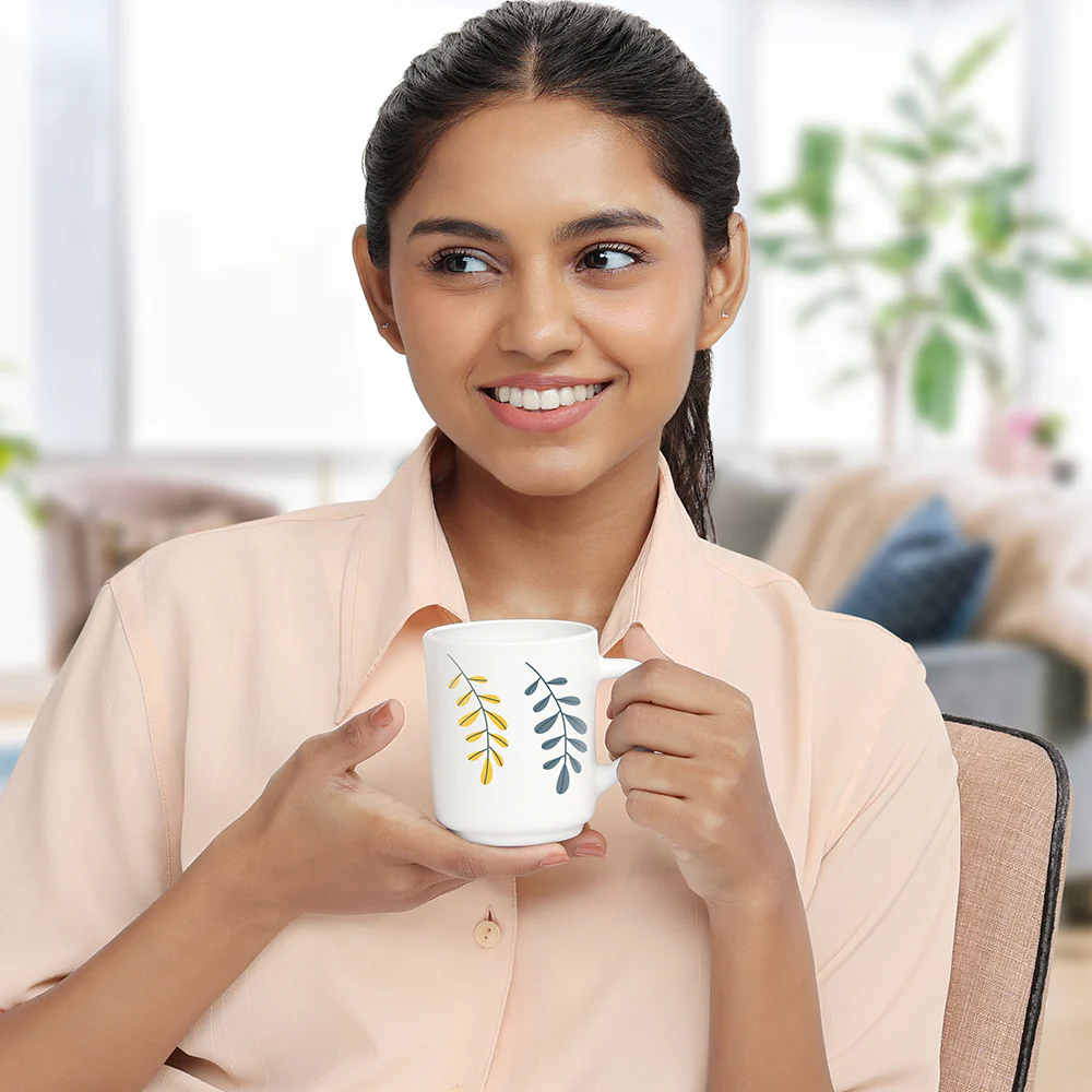 Larah by Borosil Niva Mug Set, 240ml x 6