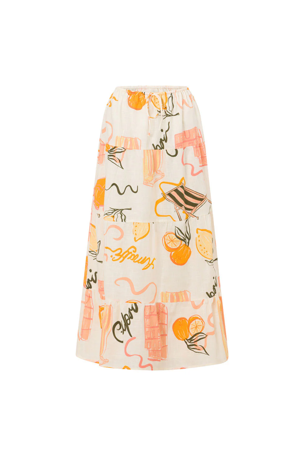 SAMPLE-Aviva Midi Skirt - Amalfi Aperol