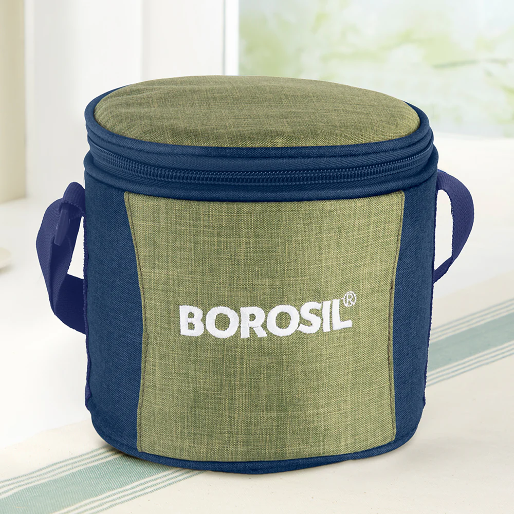 Borosil Ace Tall Lunch Bag, Round, For Set of 2, (400ml) (Only Bag)