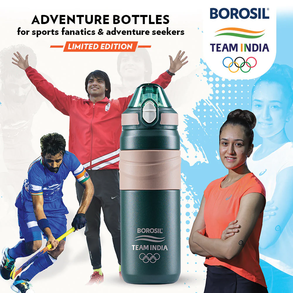 Borosil Adventure Bottle, Green, 560ml
