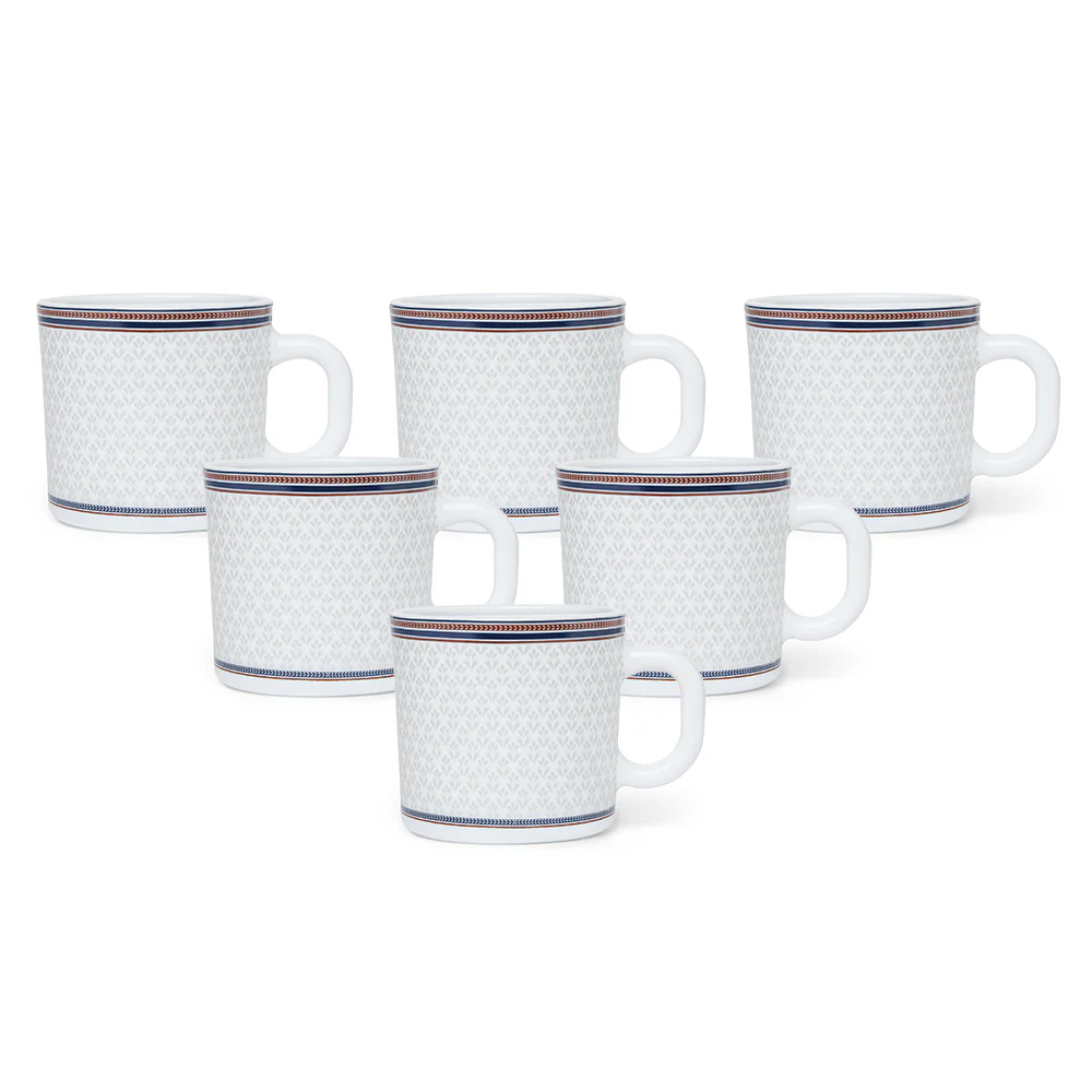 Larah By Borosil Starlight Mug Set, 180ml x 6