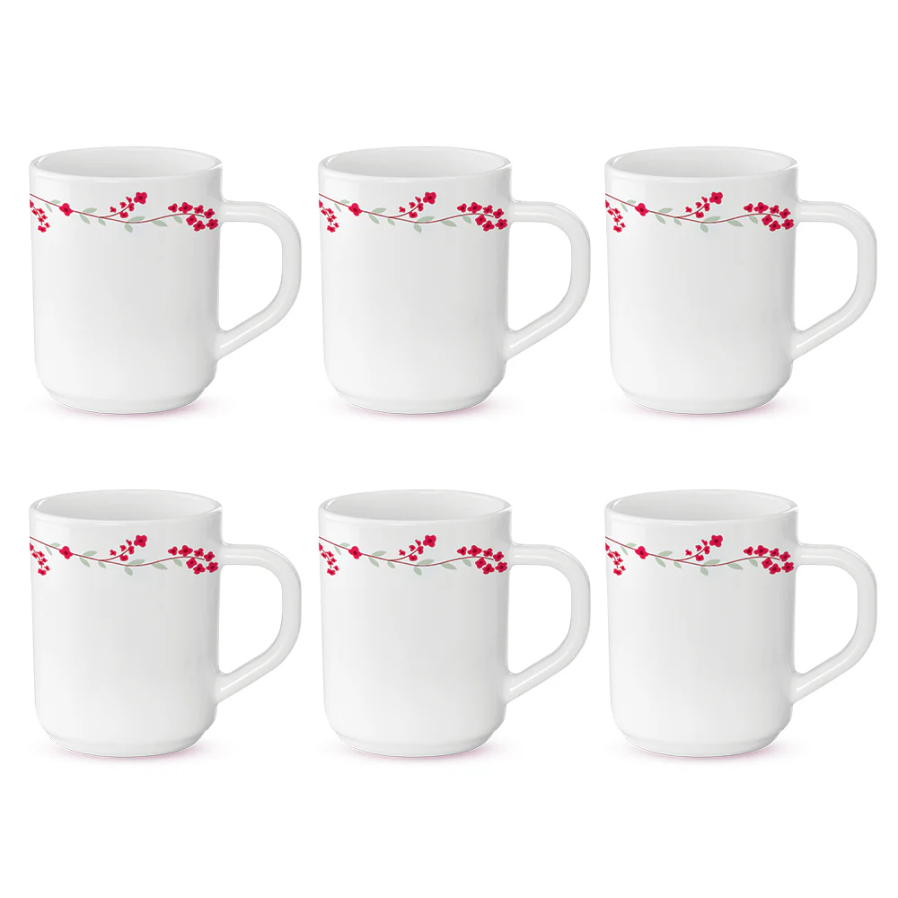 Larah by Borosil Verona Mug Set, 240ml x 6