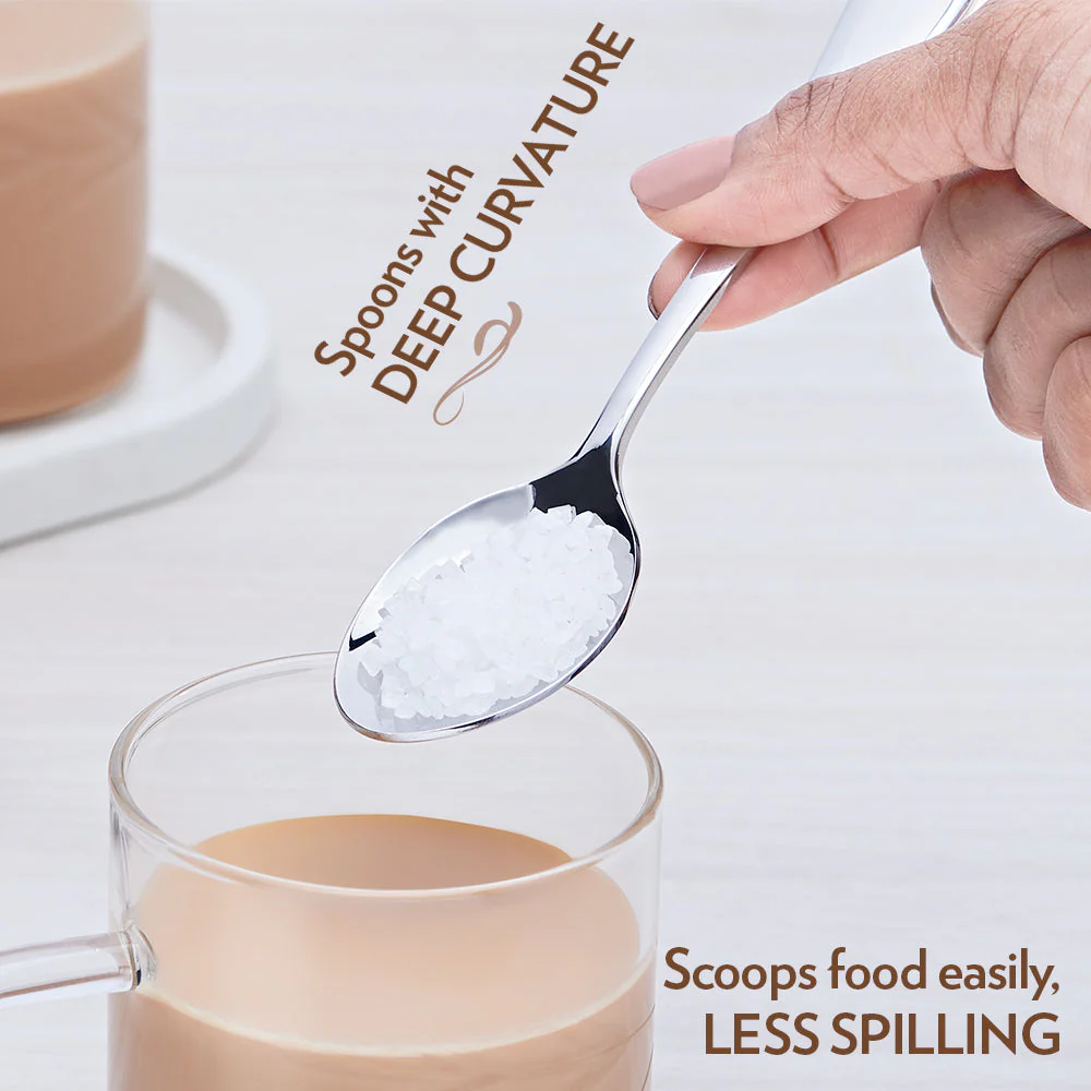 Borosil Eva Tea Spoon, Set of 6-13.5 cm