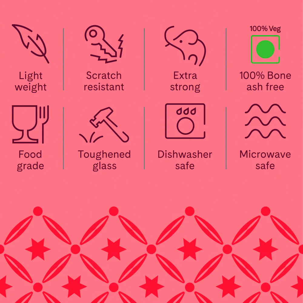 Larah by Borosil Ruby Mug Set, 100ml x 6