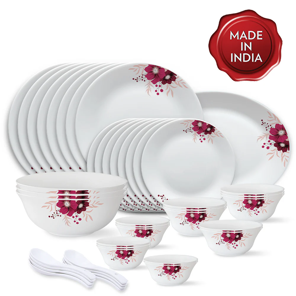 Larah by Borosil Paradise Dinner Set, 44 pc