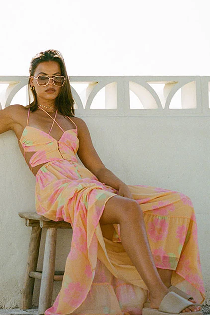 SAMPLE-Baila Maxi Dress - Painted Flower