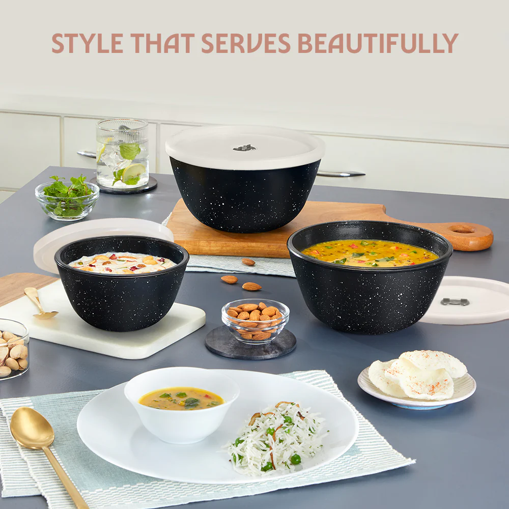 Colors Pebble Black Bowl with Lid