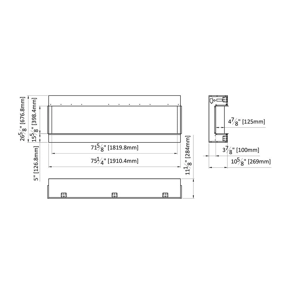 Amantii 72-in TruView Slim Linear Electric Fireplace