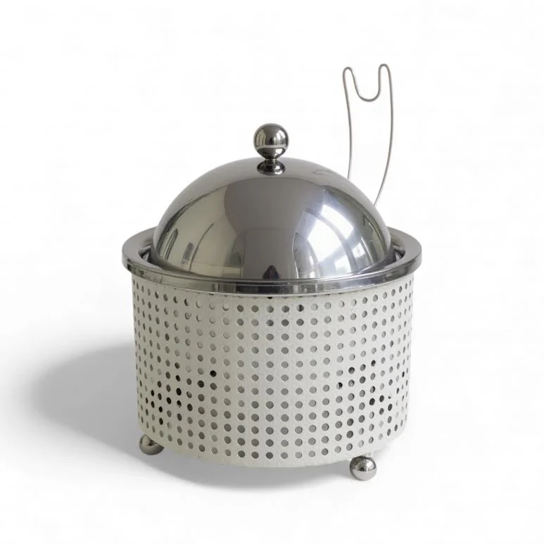 2.5Lt Chafing Dish with Mesh Design White & Stainless Steel