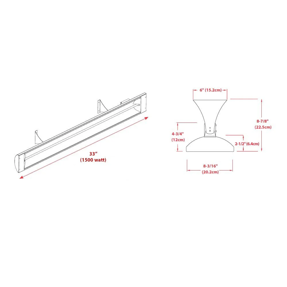 Infratech C- Series Infrared Patio Heater 1500W 120V