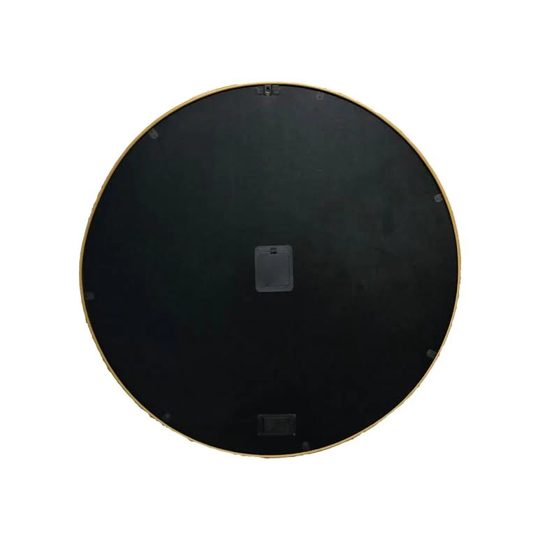 2 Piece Round Vasco Map Moving Cogs Clock Coffee Table Set Black & Gold