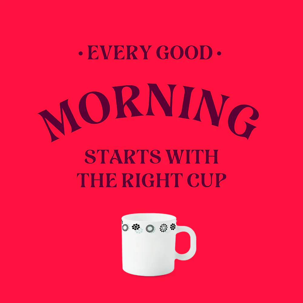 Larah by Borosil Universe Mug Set, 180ml x 6