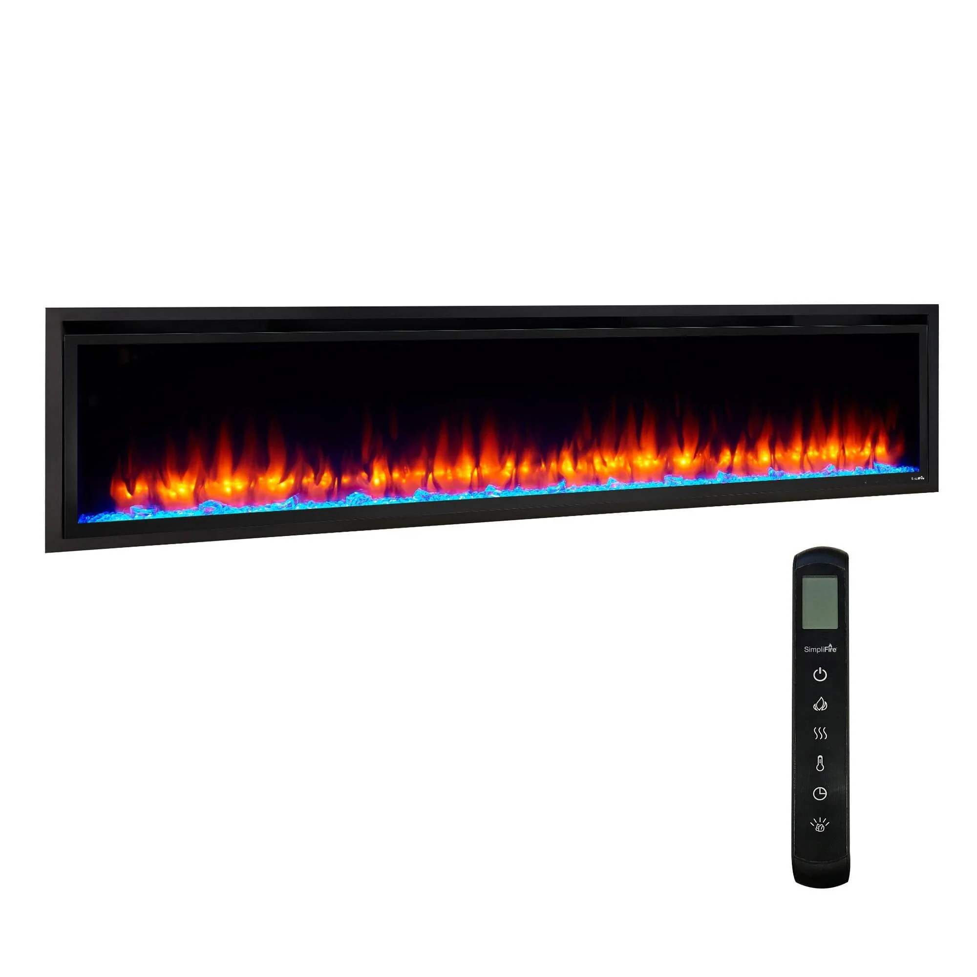 SimpliFire 72-in Allusion Platinum Wall Mount Electric Fireplace