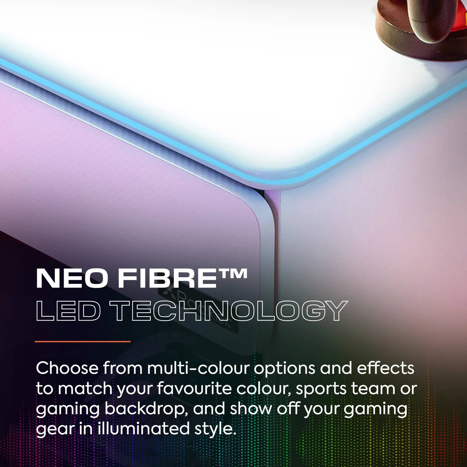 Carbon-Tek LED Bedside Side Table with Wireless Charging and Drawer - White RGB