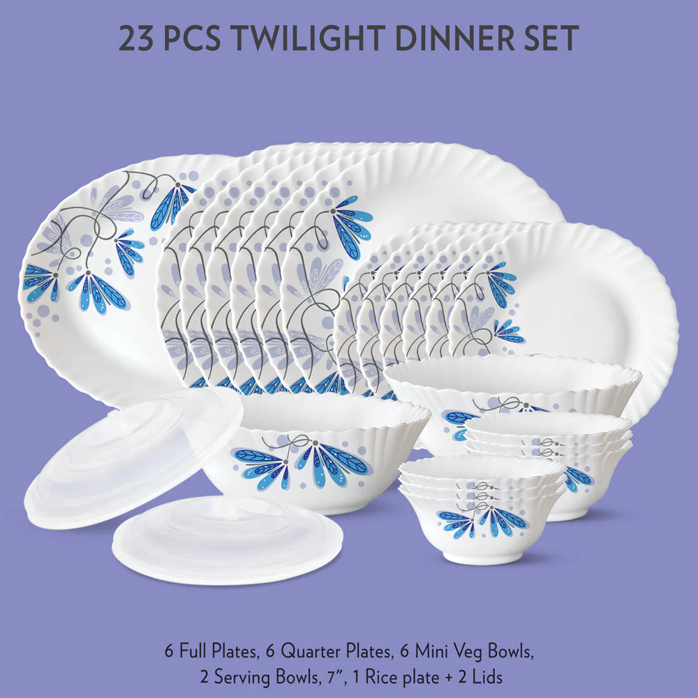 Larah by Borosil Twilight Dinner Set, 33 pc
