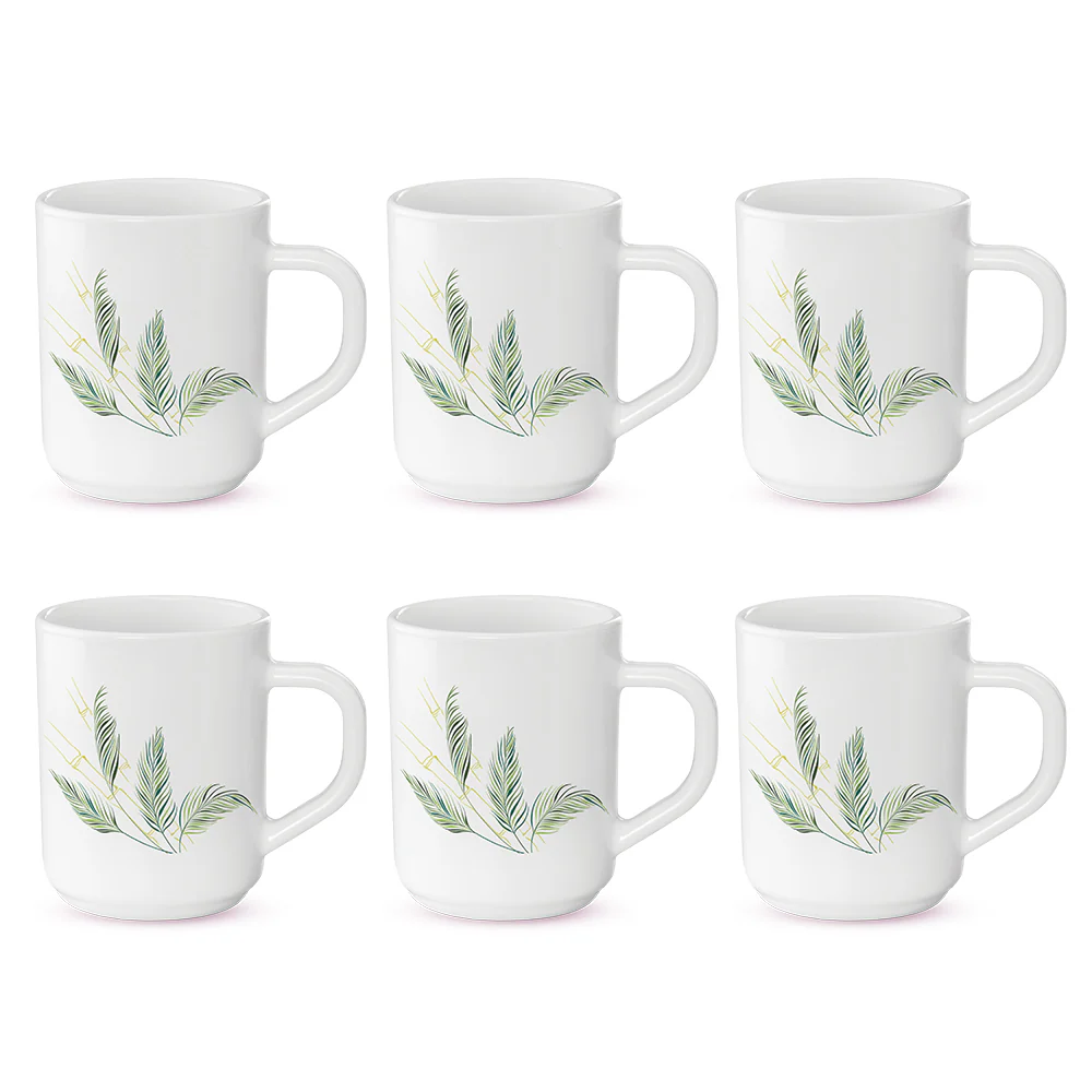 Larah by Borosil Breeze Mug Set, 240ml x 6