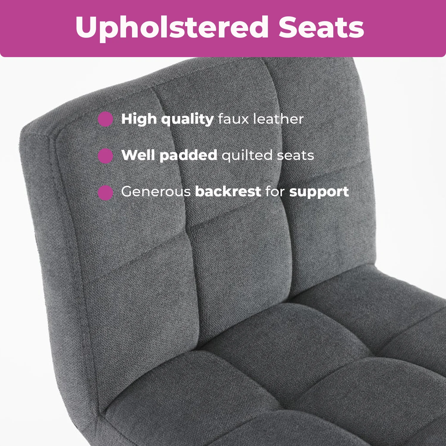 Neo Black Steel & Grey Fabric Bar Stools