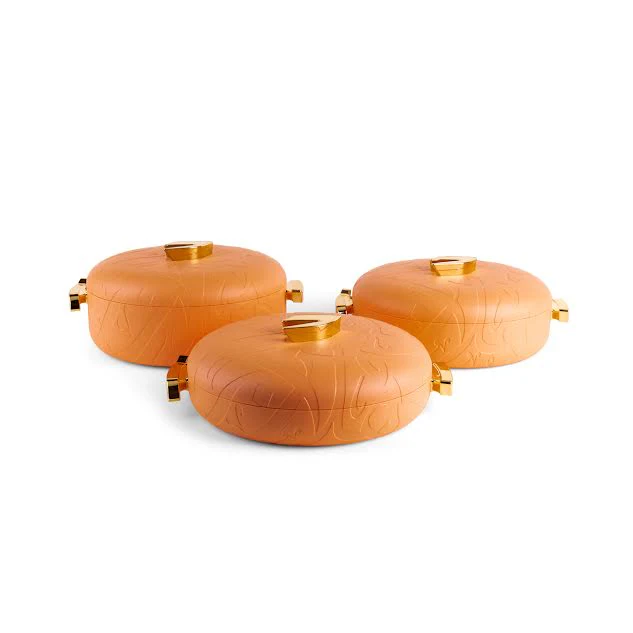 3 Piece Insulated Food Warmer Set with Lids Orange