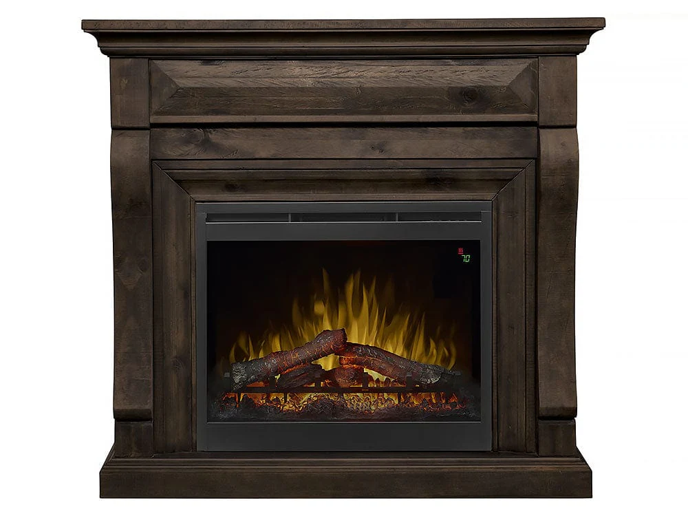 Samuel Electric Fireplace Mantel Package in Weathered Grey