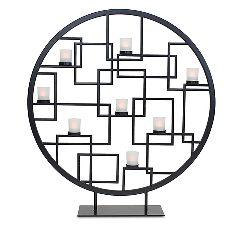 Reflections Tea Light Single Panel Screen, Black