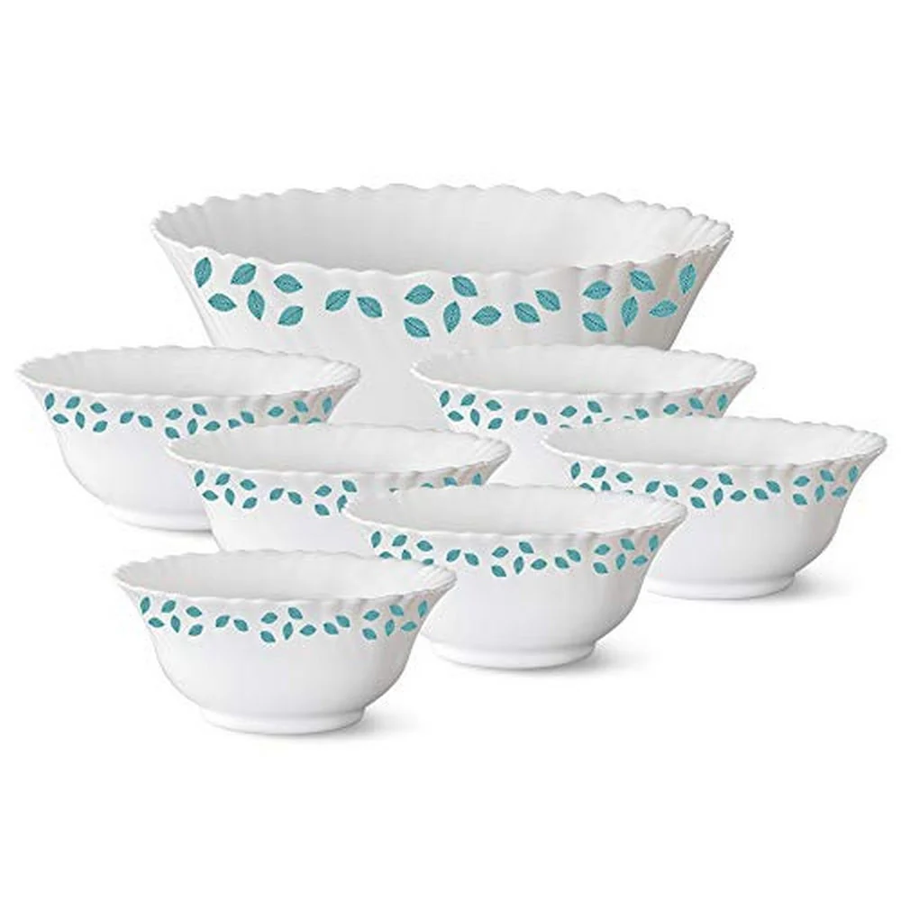 Larah by Borosil Blue Leaves Pudding Set, 7 pc (Large)
