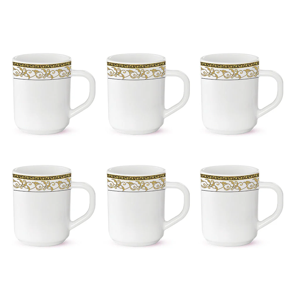 Larah By Borosil Royale Mug Set, 180ml x 6