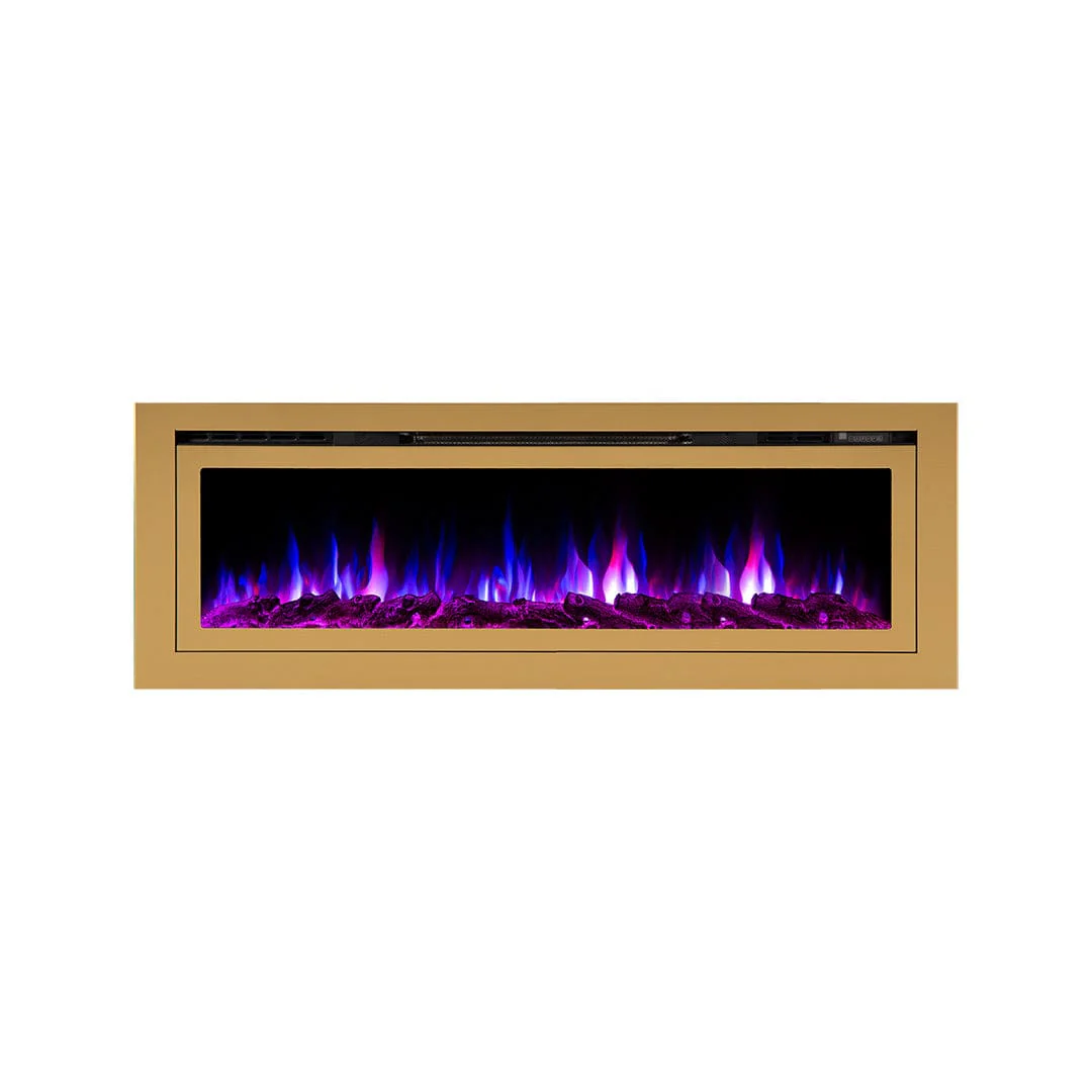 The Sideline Deluxe Gold 60 Inch Recessed Smart Electric Fireplace 86276