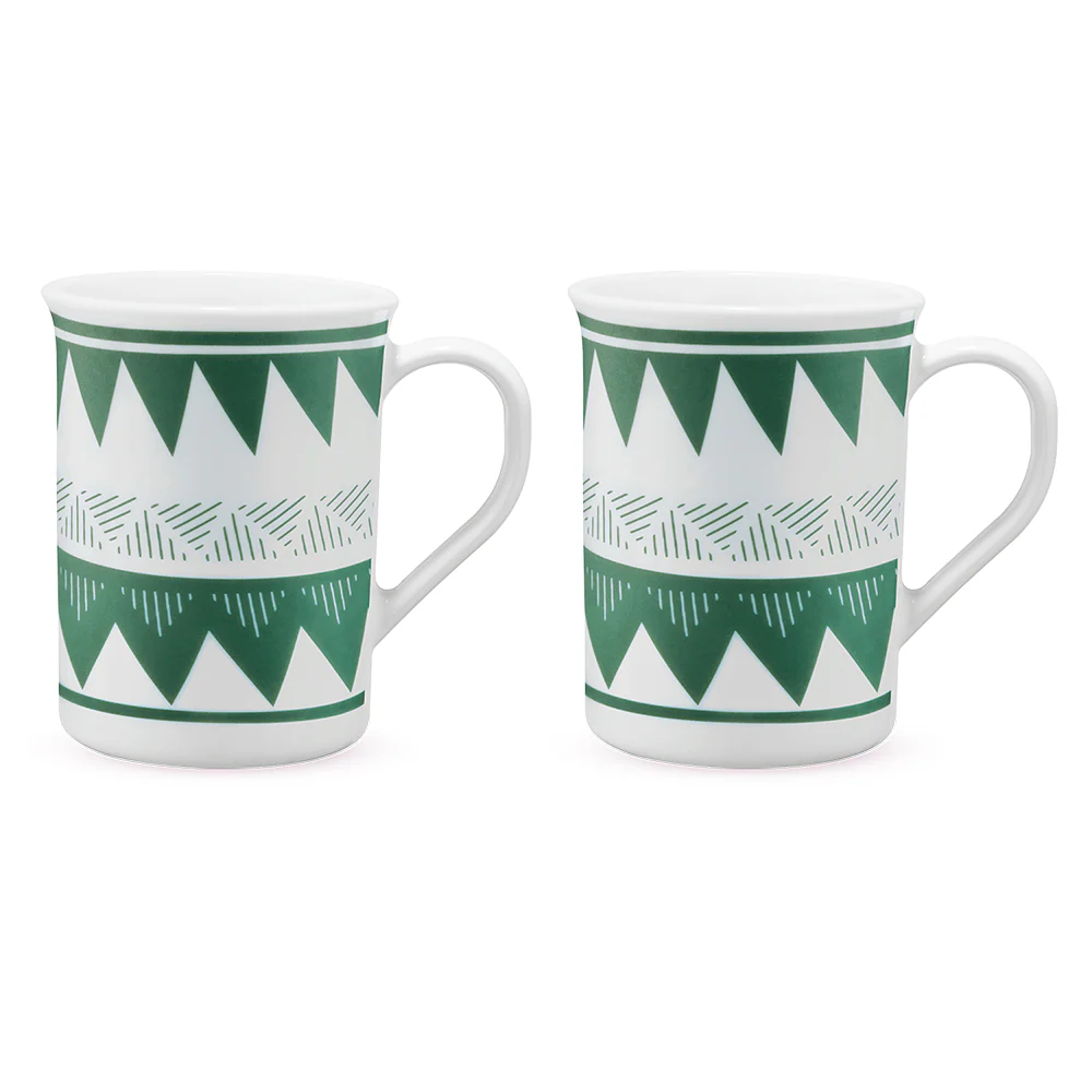 Larah by Borosil Tri Wave Mug Set, 350ml x 2