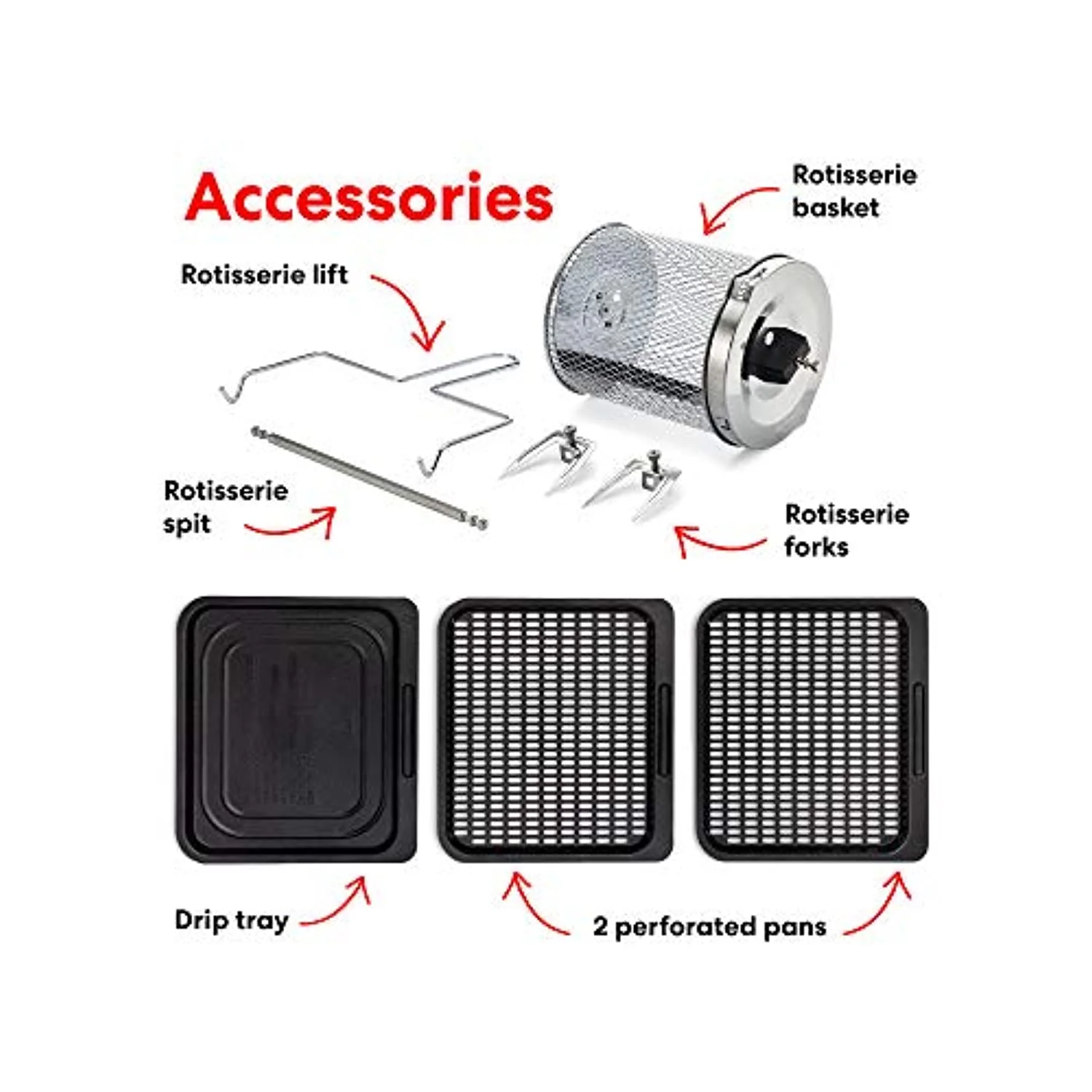 Air Fryer Oven 7 in 1 with Rotisserie, 10 Qt, EvenCrisp Technology