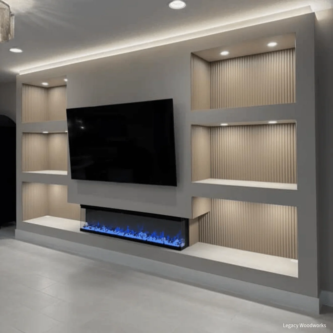 Sideline Infinity Pro 50 Inch 3 Sided Recessed Smart Electric Fireplace 80045