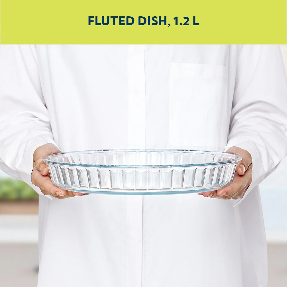 Borosil Fluted Baking Dish, 1.2L