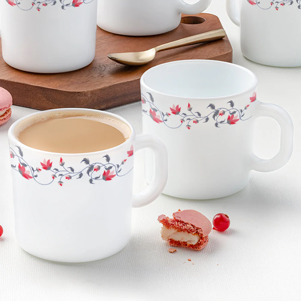 Larah by Borosil Pentas Mug Set, 180ml x 12