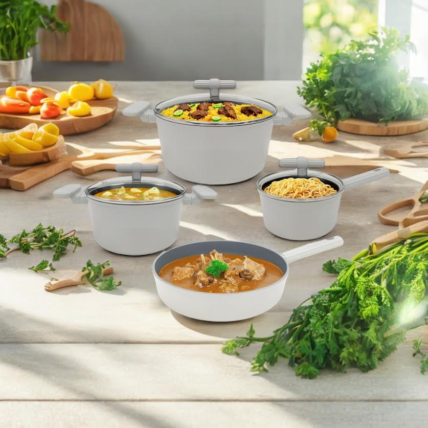 CH 7 Piece Cookware Set Grey