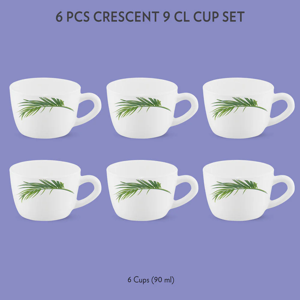 Larah by Borosil Crescent Cup Set, 140ml x 6