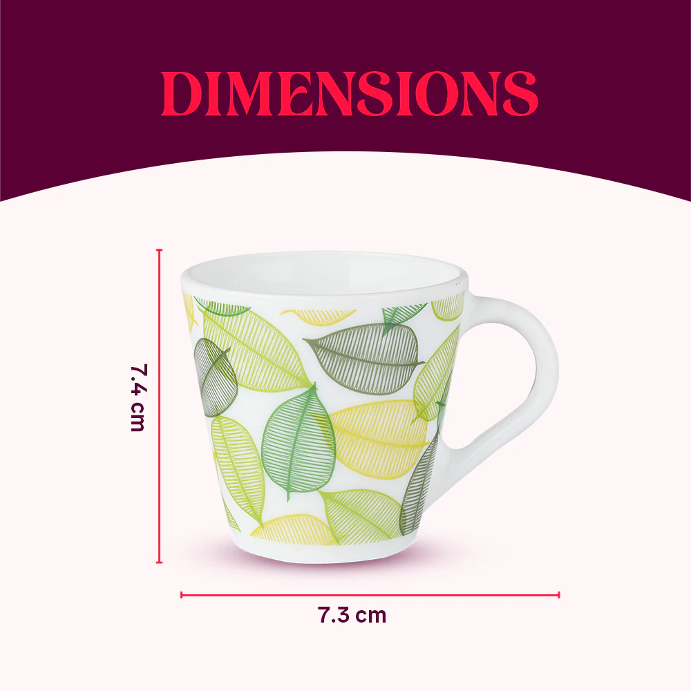 Larah by Borosil Novelty Noma Mug Set, 160ml x 6