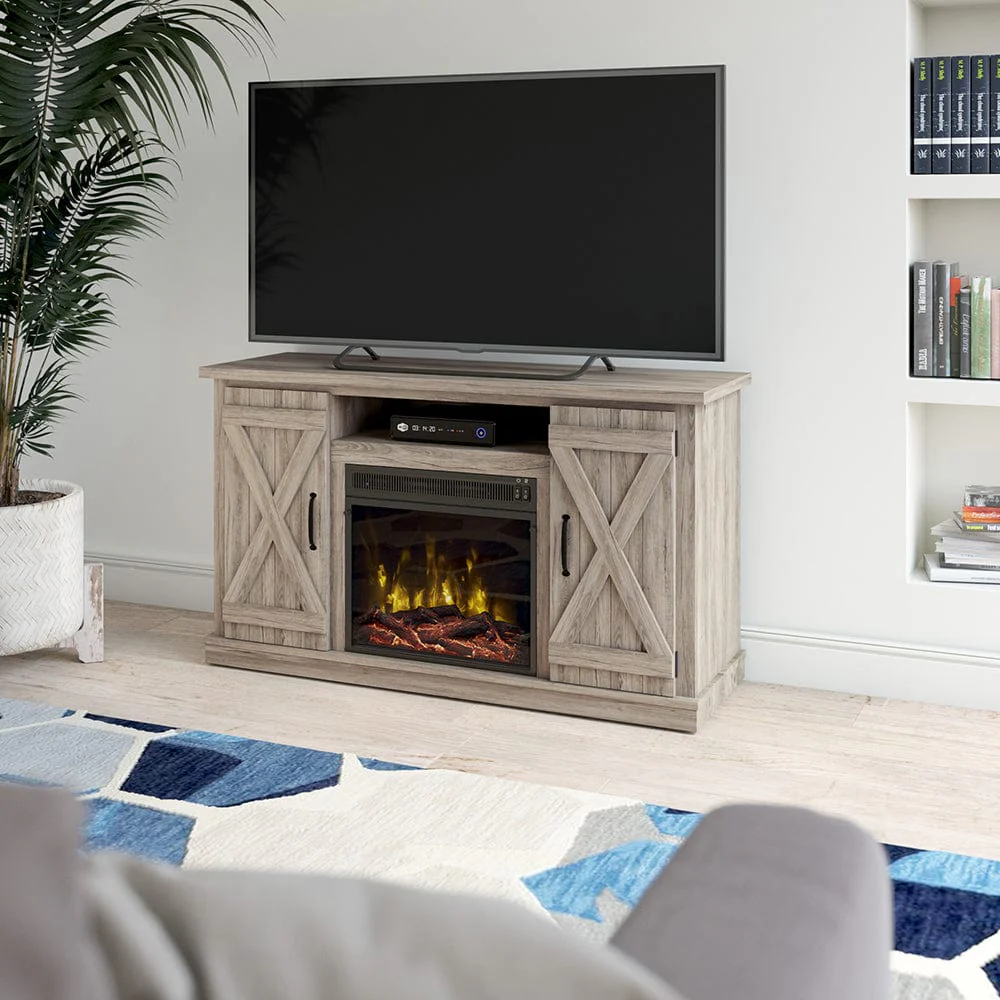 Killian Electric Fireplace TV Stand in Ashland Pine