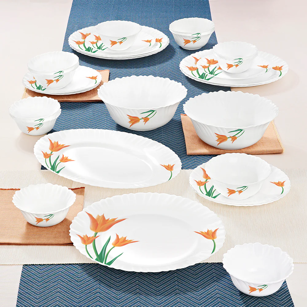 Larah by Borosil Firefly Dinner Set, 27 pc